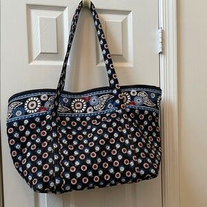Vera Bradley Navy and White Floral Tote